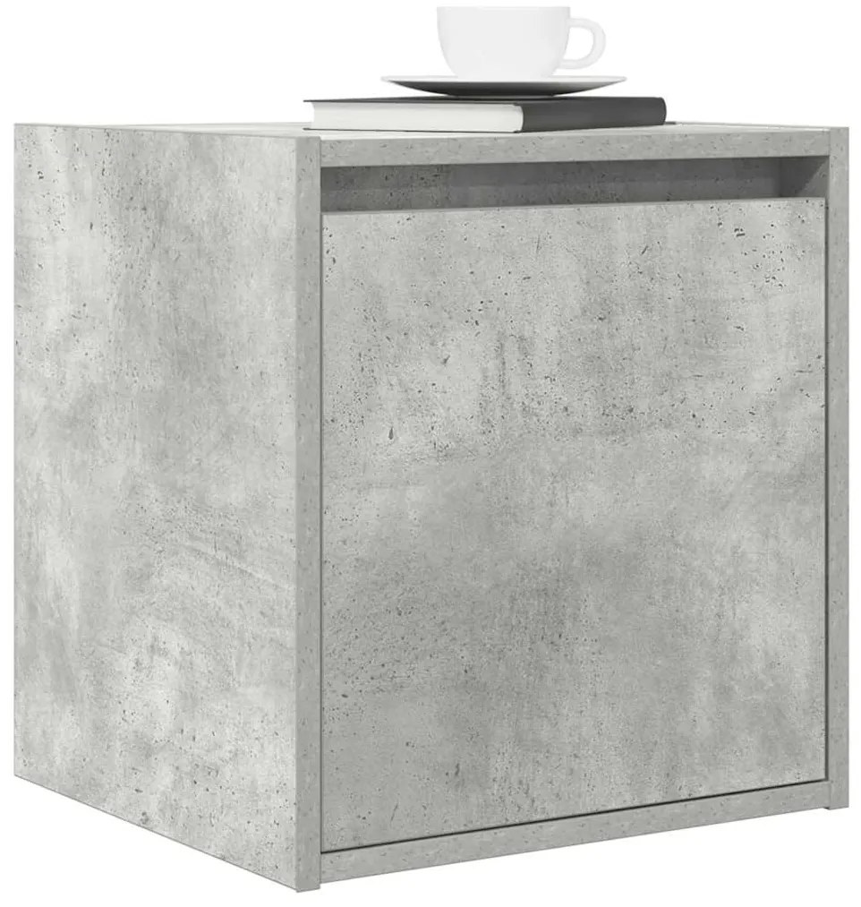 Mesa de cabeceira de parede 38x34x40 cm cinza cimento