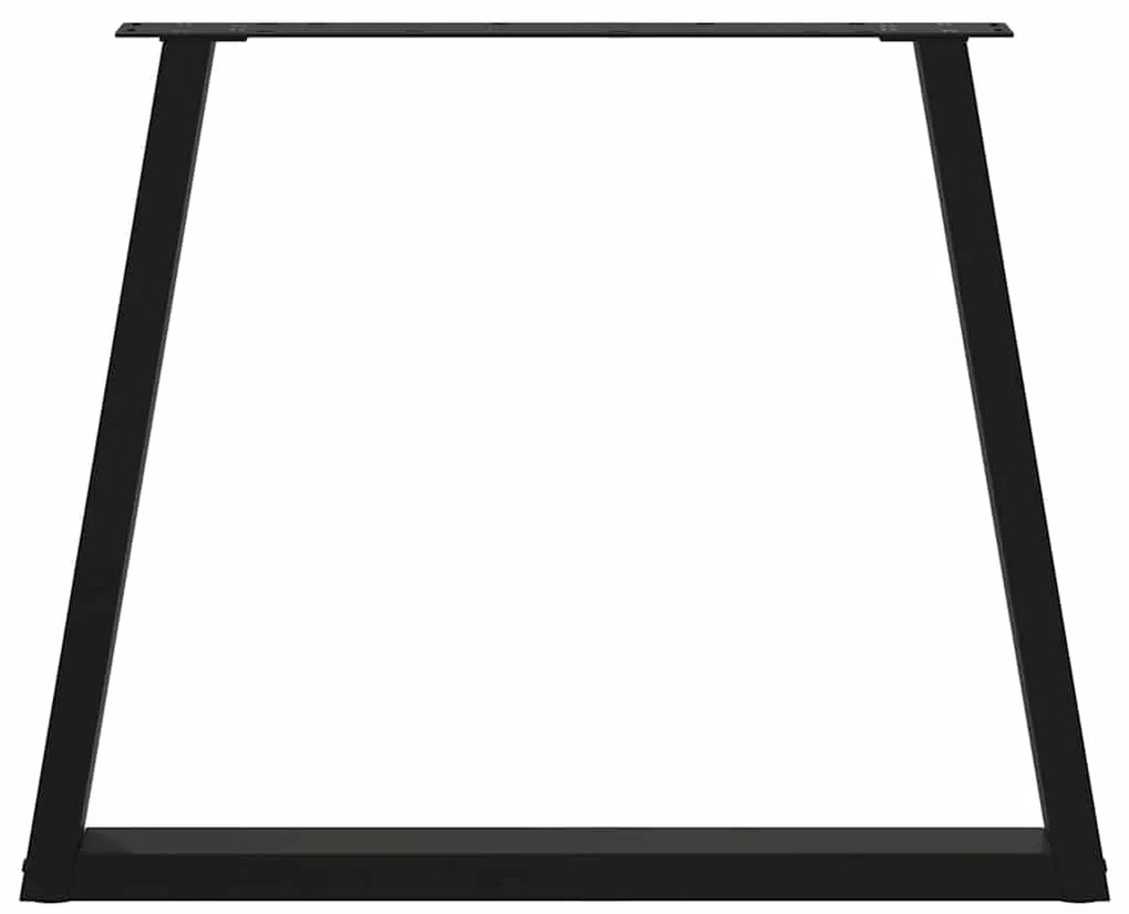 Mesa de jantar pernas 3 pcs forma de V 70x(72-73,3)cm aço preto