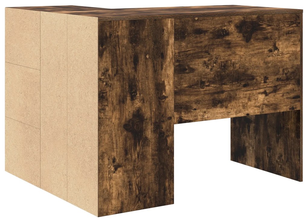 mesa de canto Carvalho Fumado 102x88x75 cm Madeira Engenheirada