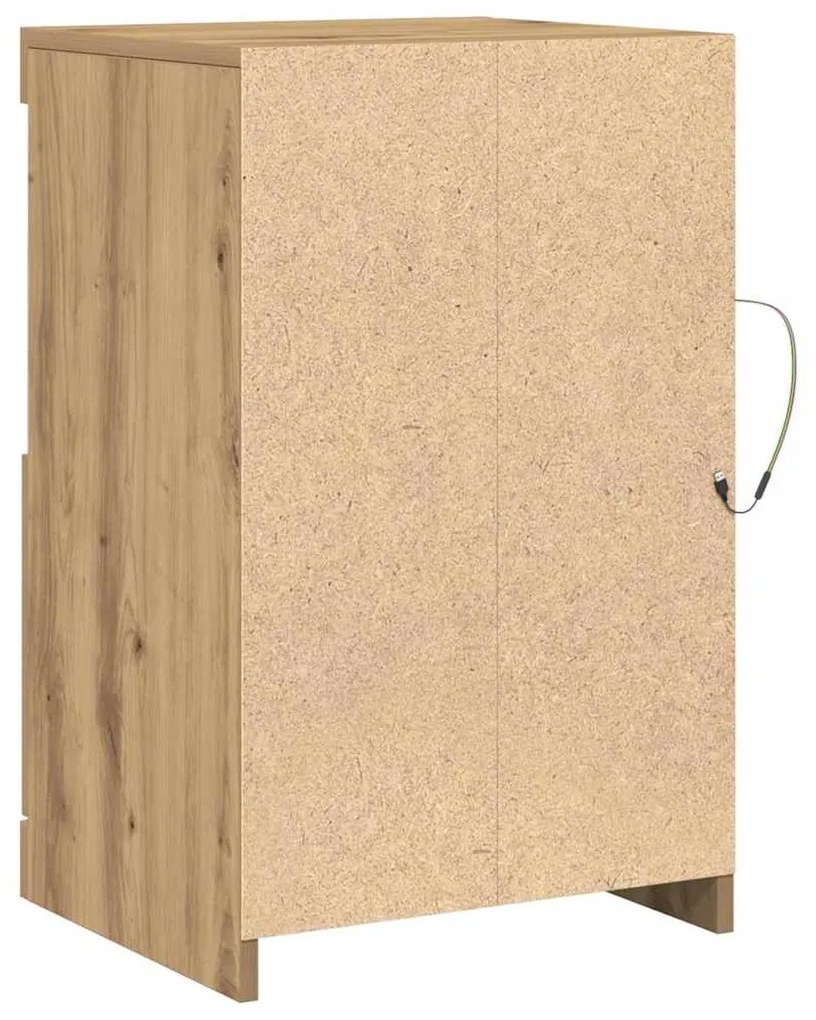 Sideboard vidaXL com Luzes LED Carvalho Artisan 41x37x67 cm