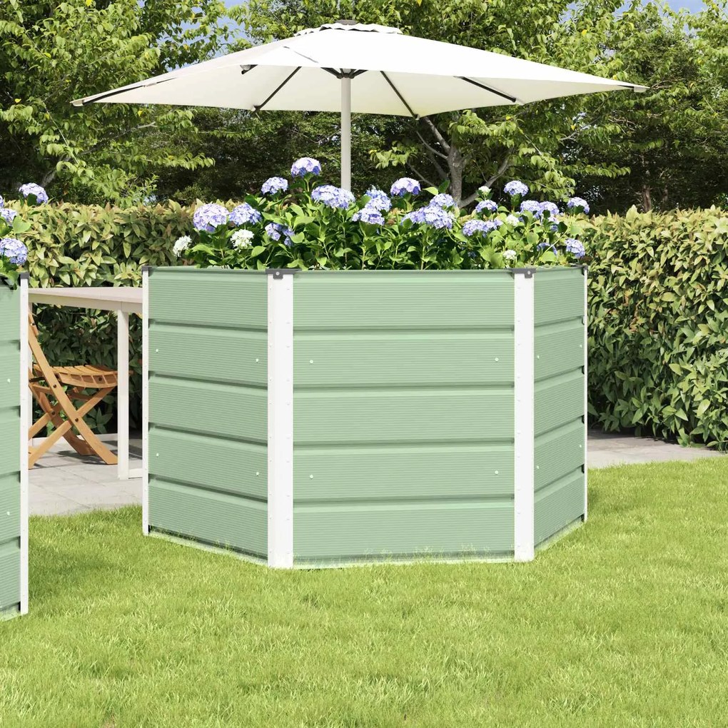 vidaXL Floreira Verde Pastel 129 x 129 x 75 cm Aço