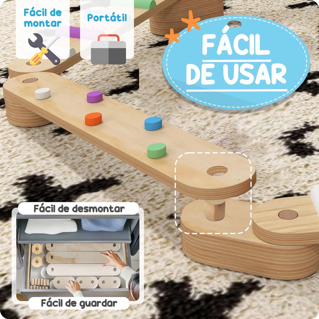AIYAPLAY Traves de Equilíbrio Jogo de Equilíbrio de Madeira para Crian