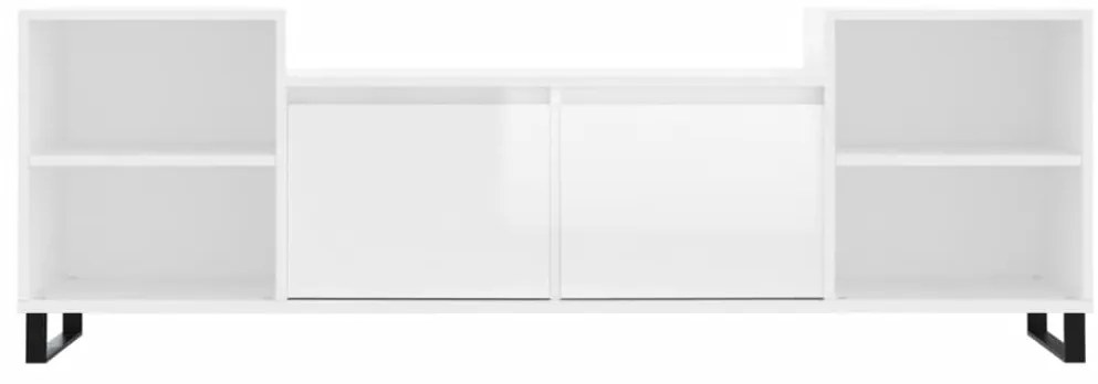Móvel de TV 160x35x55 cm derivados de madeira branco brilhante