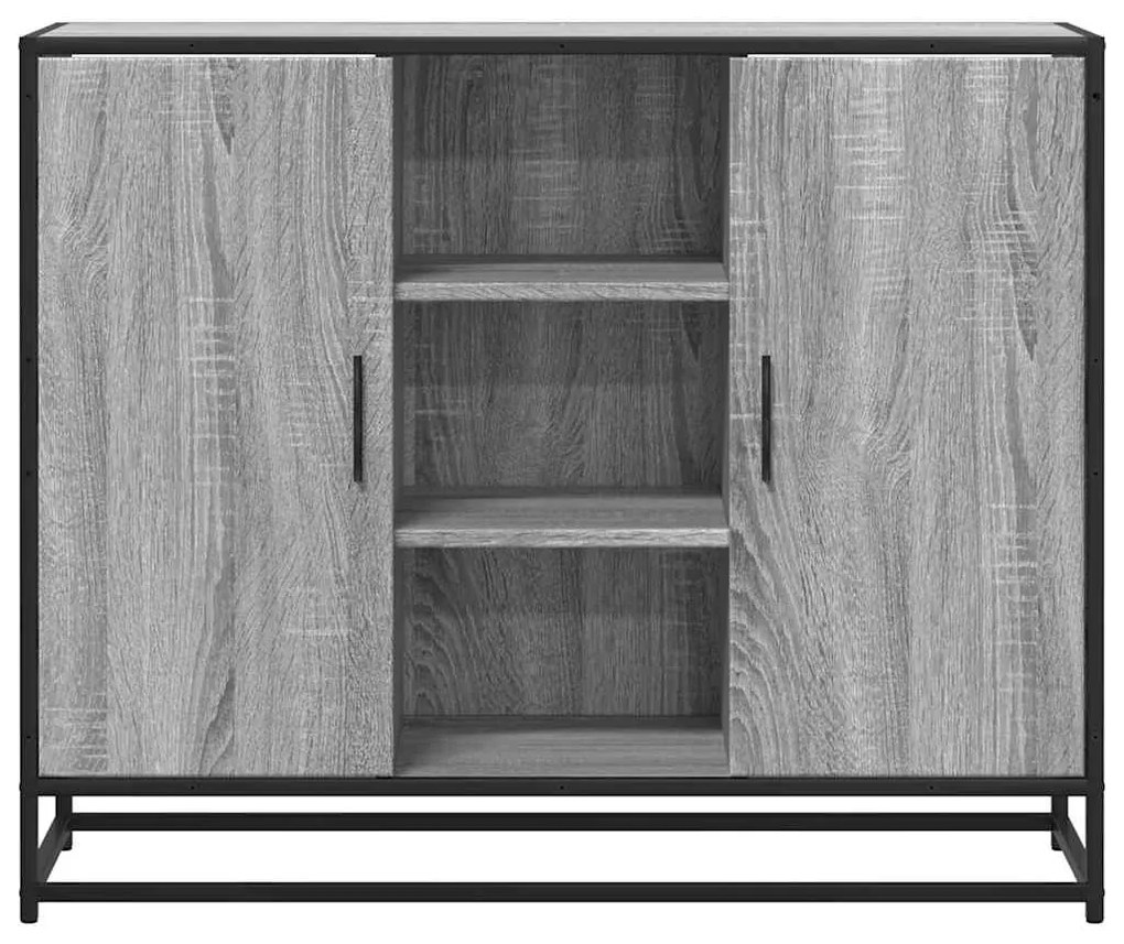 Aparador 92x35x76 cm derivados de madeira cinzento sonoma