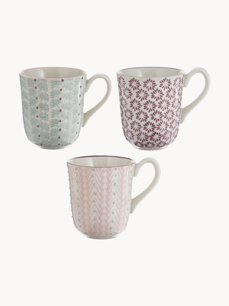 Canecas com pequeno padrão Maya, conjunto de 3