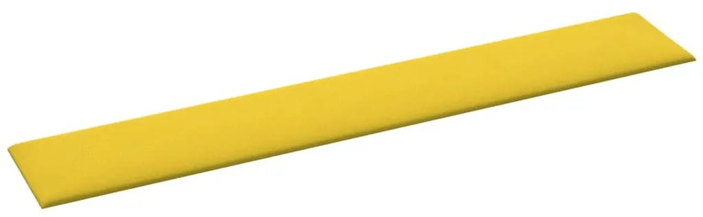 Painel de parede 12 pcs 90x15 cm tecido 1,62 m² amarelo-claro