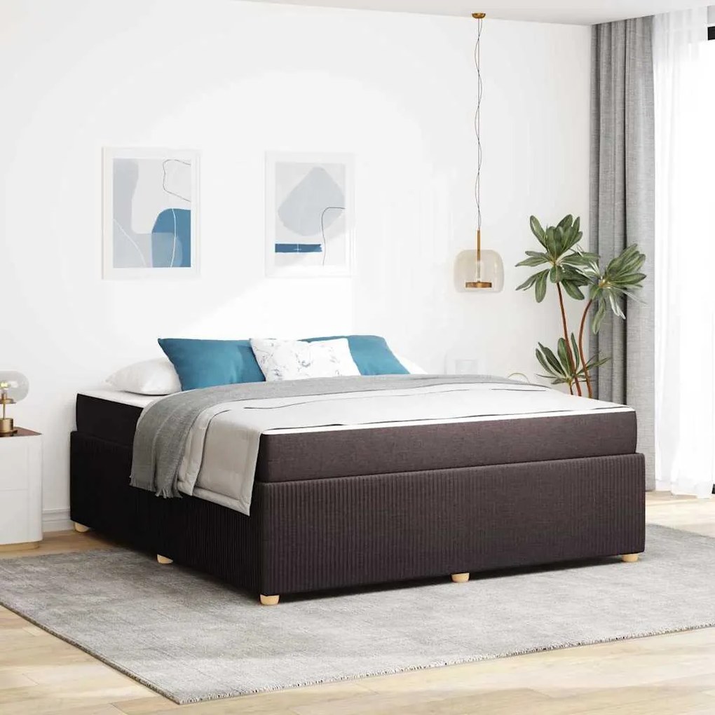 vidaXL Estrutura da Cama Outros Castanho escuro 180 x 200 cm tecido