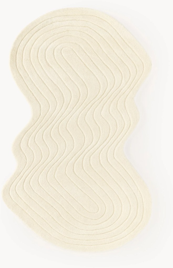 Tapete em lã artesanal com forma orgânica Aliza