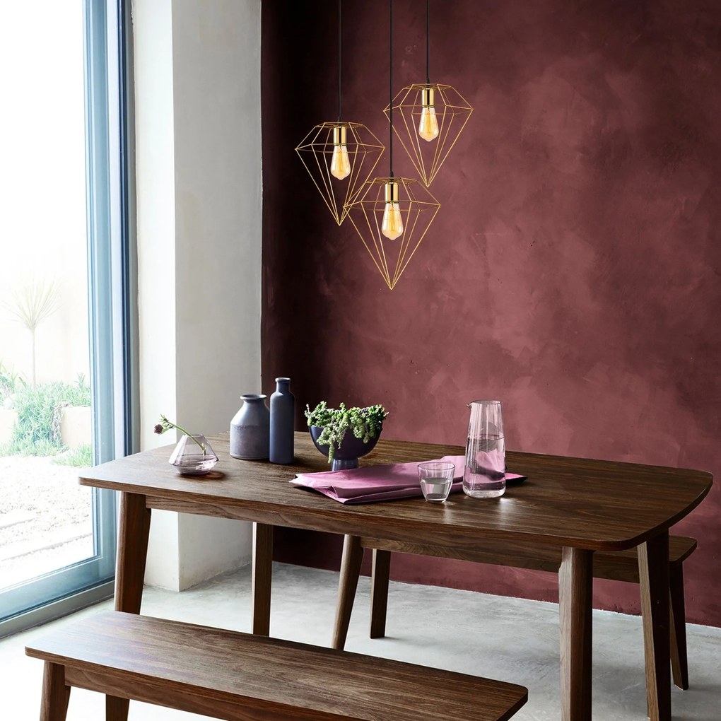 Candeeiro de Teto Elmas – Dourado – Diâmetro 50 cm