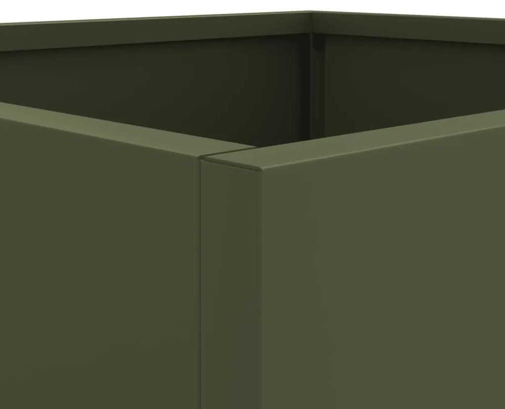 Vasos/floreiras 2 pcs 42x40x39 cm aço verde azeitona