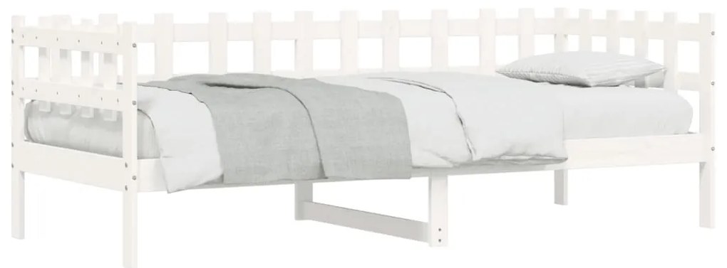 Sofá-cama 80x200 cm madeira de pinho maciça branco