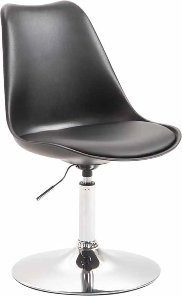 Conjunto de 4 cadeiras de sala de jantar Maverick em plástico com estrutura cromada 76-81 x 48 x 57 cm Preto