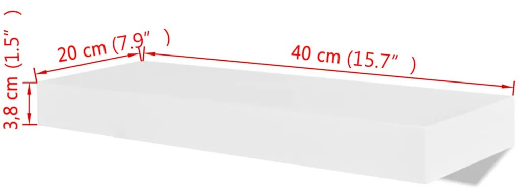 Prateleiras de parede para livros/DVD MDF branco
