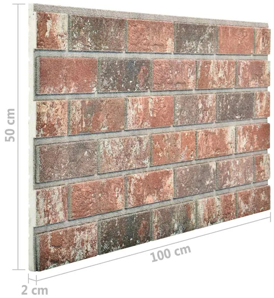 Painéis parede 3D design tijolo castanho-escuro/cinza 10pcs EPS