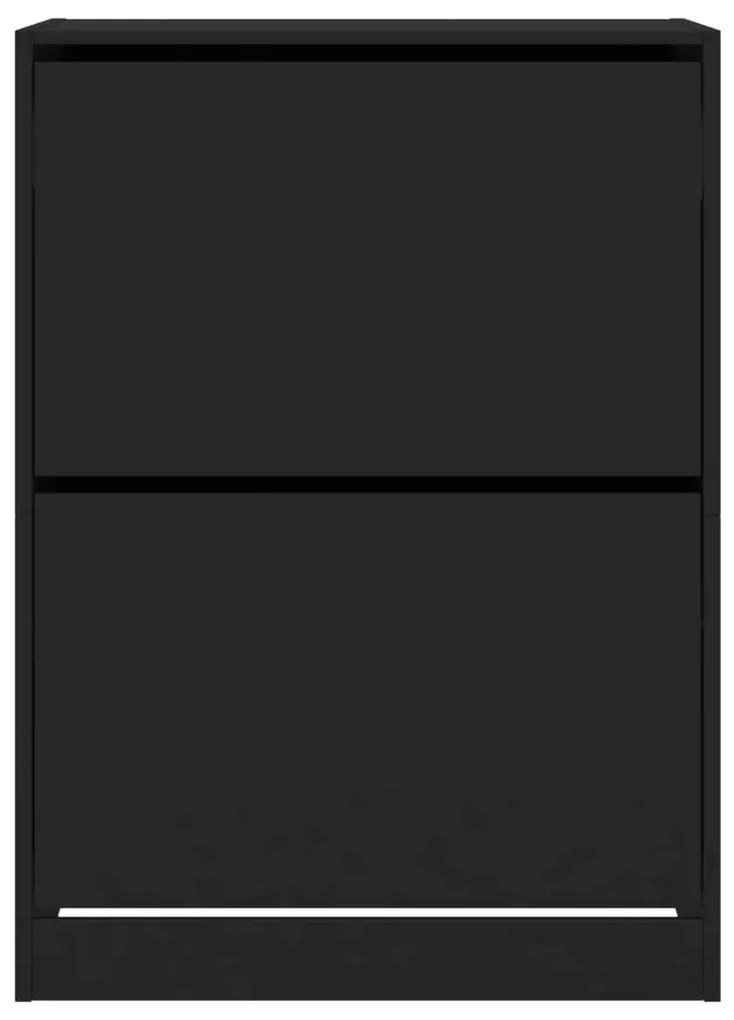 Sapateira c/ 2 gavetas articuladas 80x42x108 cm preto