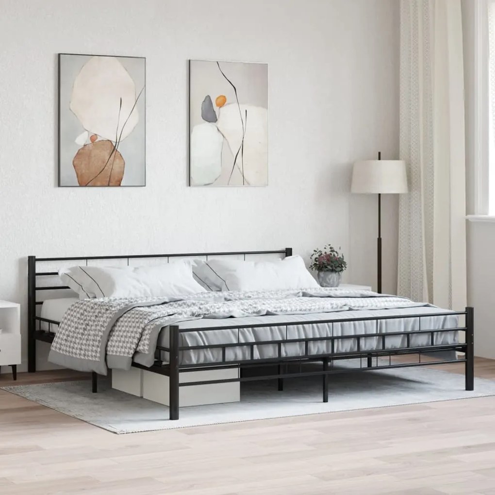 Estrutura de cama em aço 180x200 cm preto