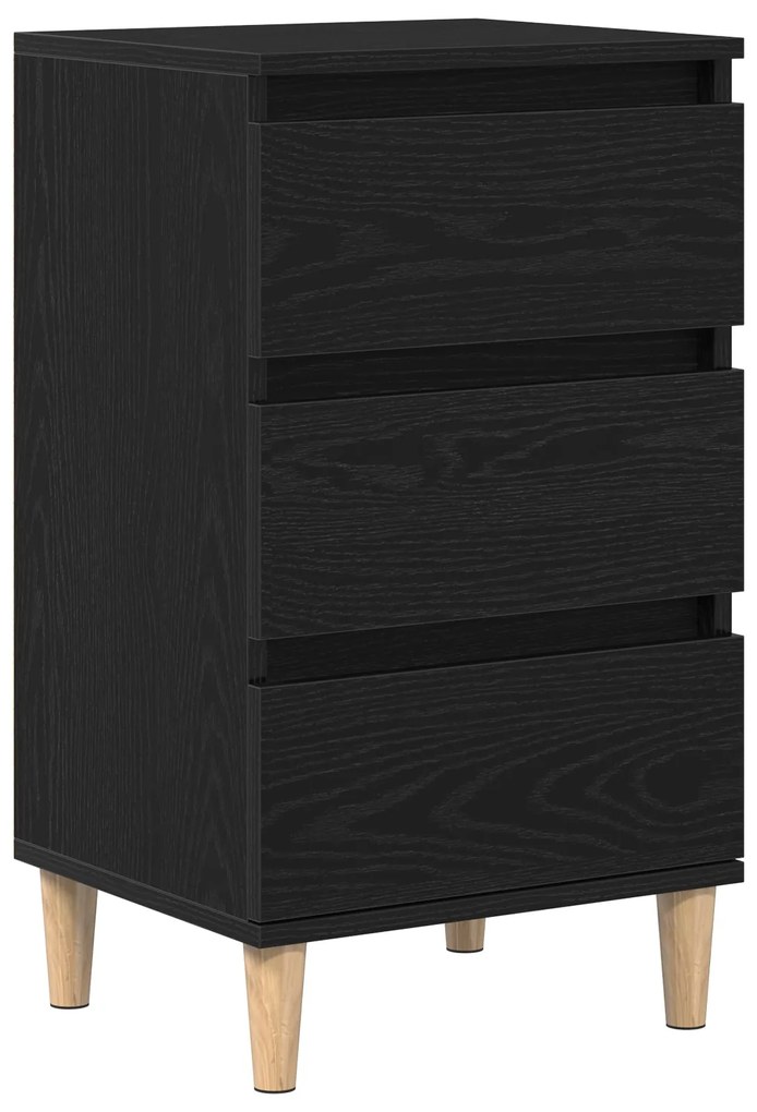 Mesa de Cabeceira vidaXL Preto Carvalho 40x35x70 cm Madeira Derivada