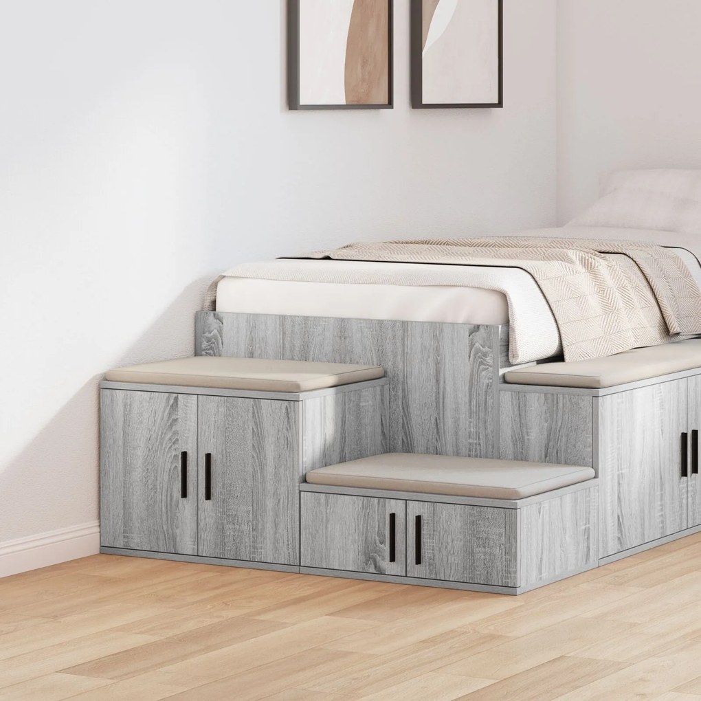 Armário de Armazenamento vidaXL Cinza Sonoma 127x41x40 cm Madeira Estr