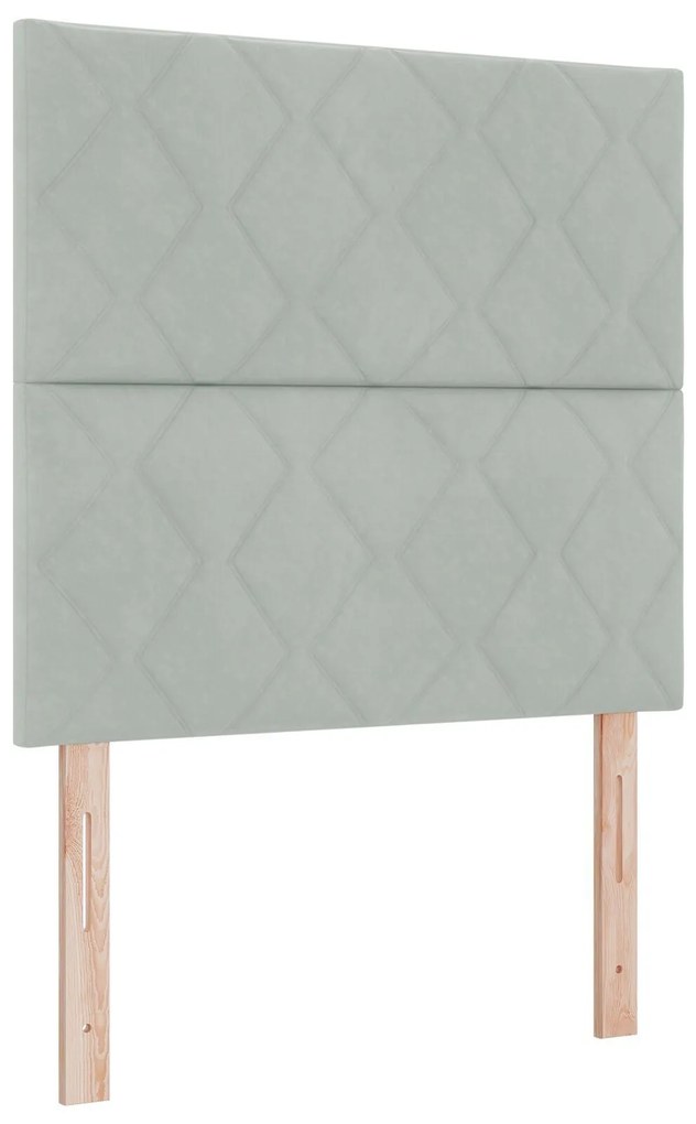 Cama Box com Colchão vidaXL Cinza Claro 90x200 cm Veludo