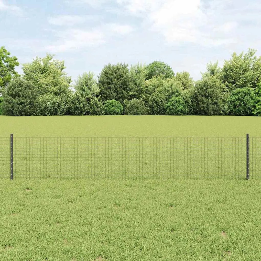 vidaXL Cerca com Postes Cinzeto 0.4 x 25 m Aço