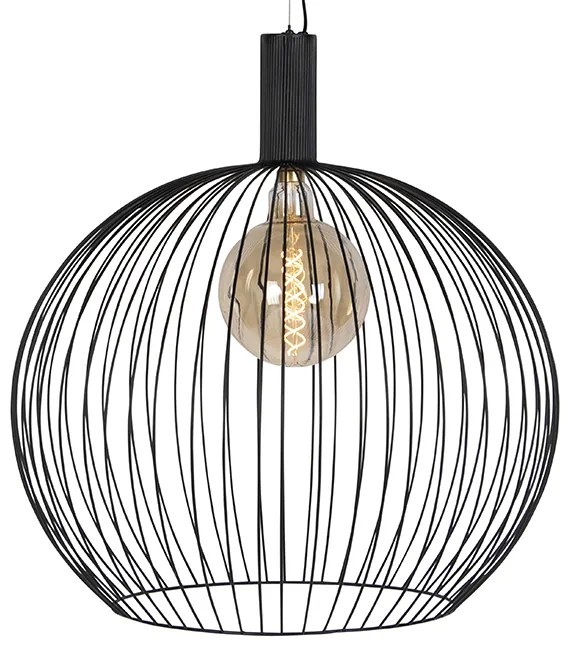 Candeeiro de suspensão design redondo preto 70 cm - Dos Moderno