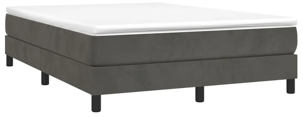 Estrutura de cama sem colchão 140x190 cm veludo cinzento-escuro