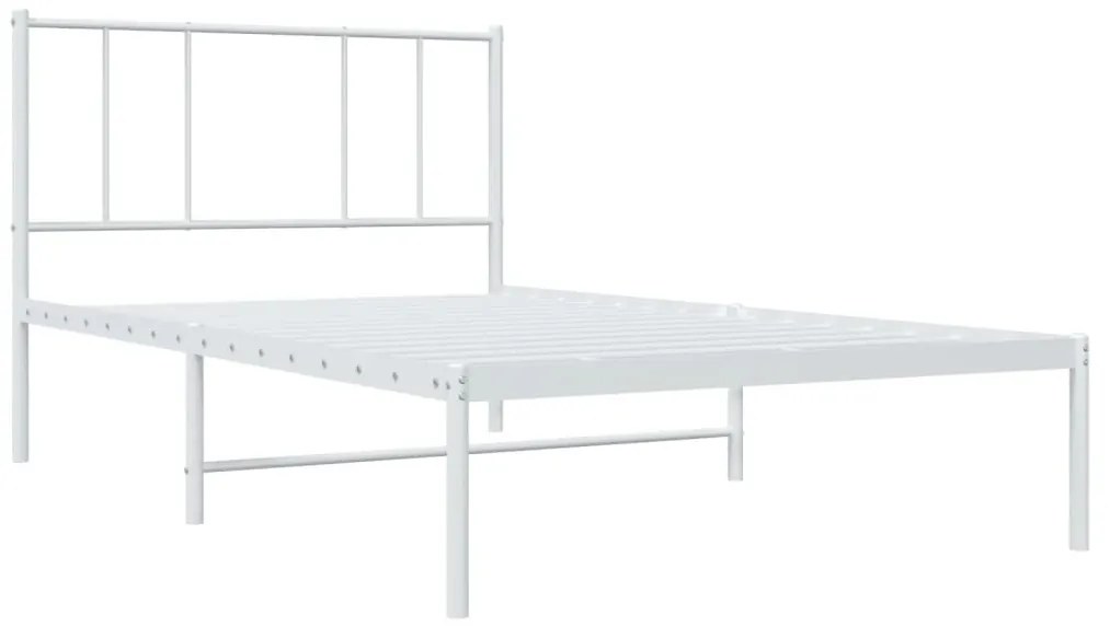 Estrutura de cama com cabeceira 90x190 cm metal branco