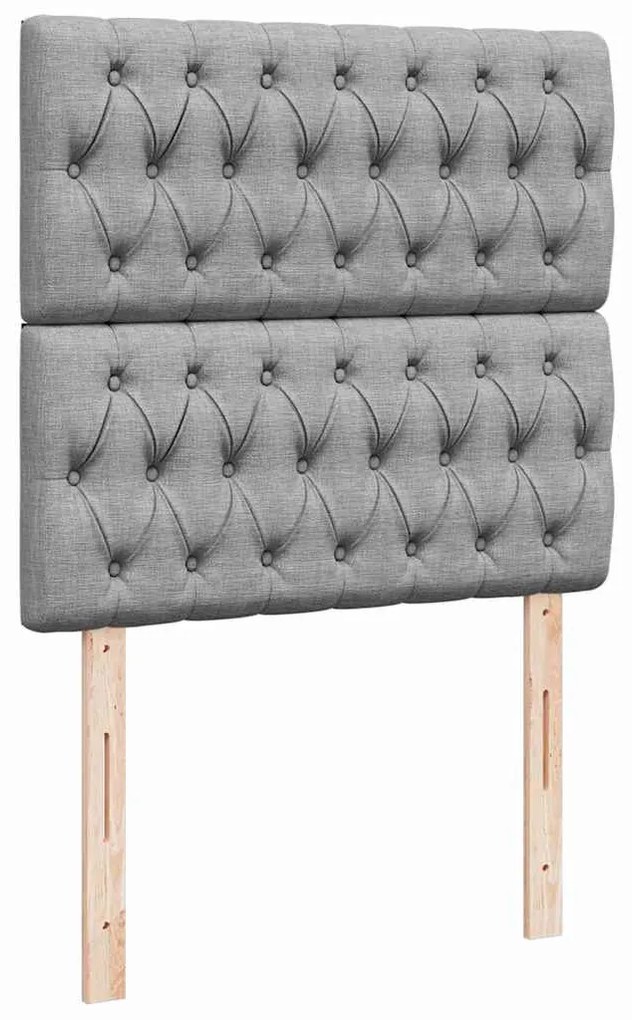Cama Otomana com colchão & LEDs 80x200cm tecido cinza-claro