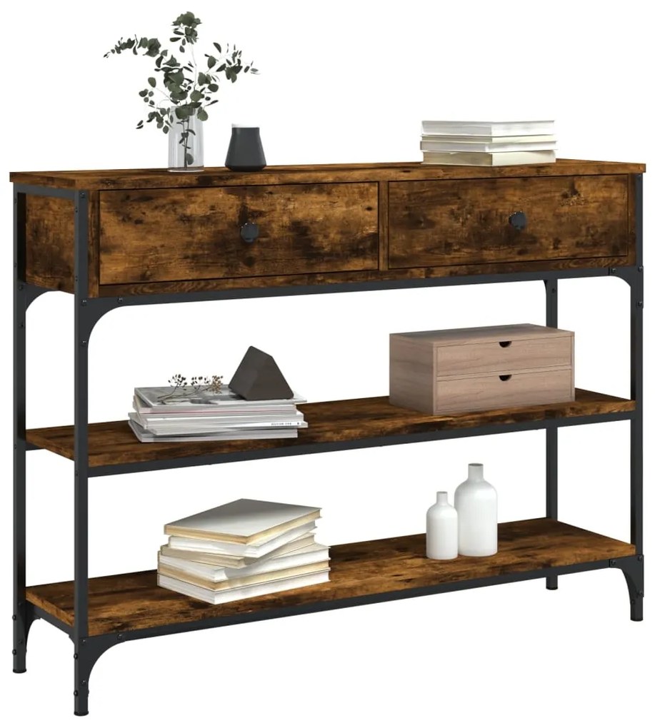 Mesa consola 100x25x75 cm derivados de madeira carvalho fumado