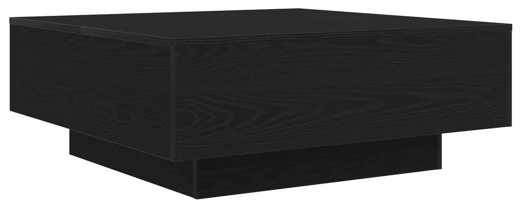Mesa de Centro vidaXL com Luzes LED Carvalho Preto 80x80x31 cm