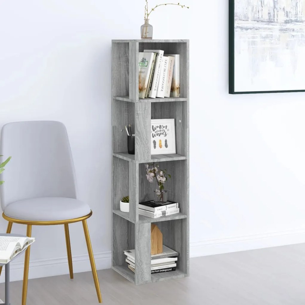 vidaXL Armário canto 33x33x132 cm derivados madeira sonoma cinza