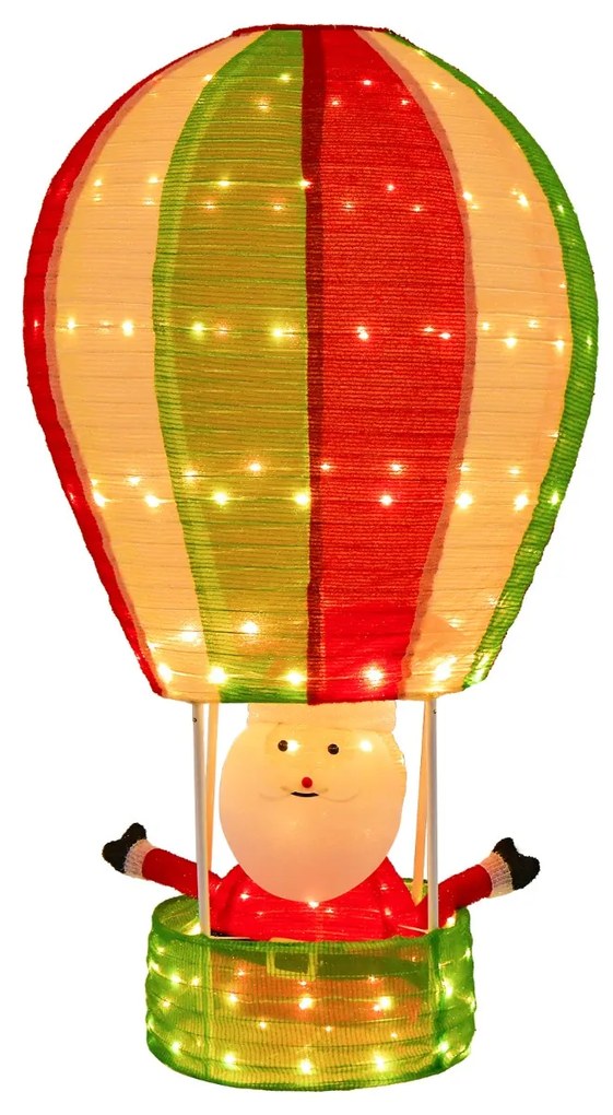 Pai Natal de 135 cm com balão de ar quente com 160 luzes quentes decoração de Natal