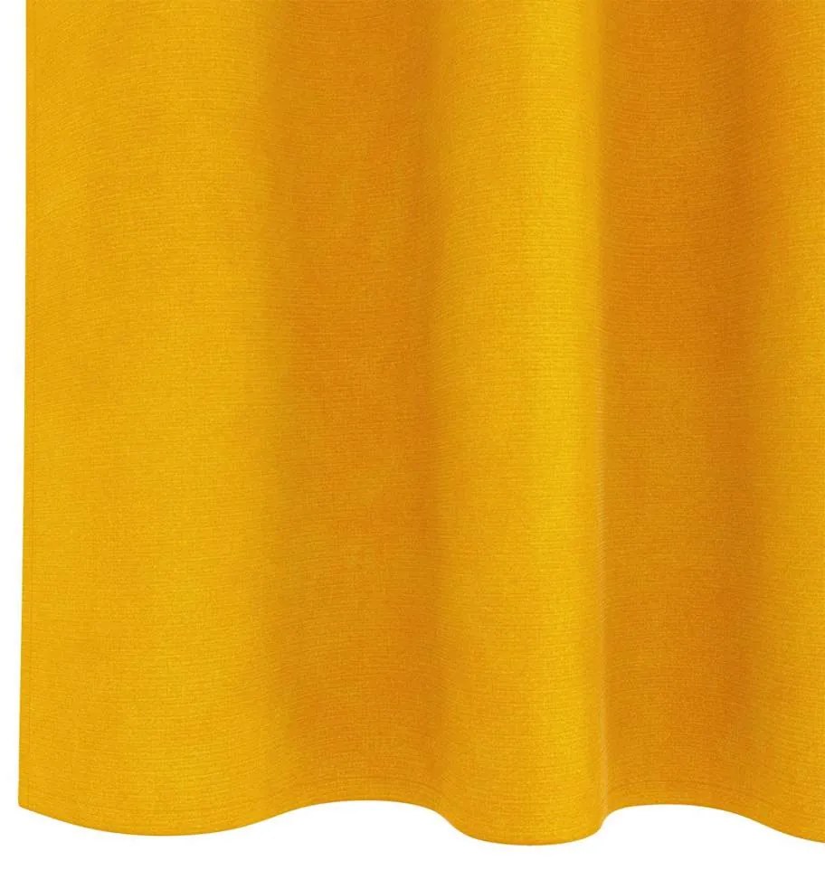 Cortinas Blackout vidaXL com fita superior 2 pcs Amarelo Mostarda Velu