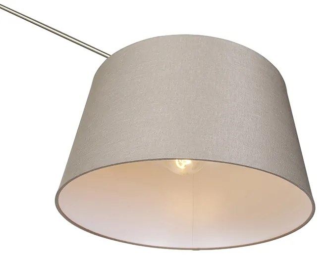 Candeeiro de pé moderno em aço com aba-jour em tom de areia 45 cm - Editor Moderno