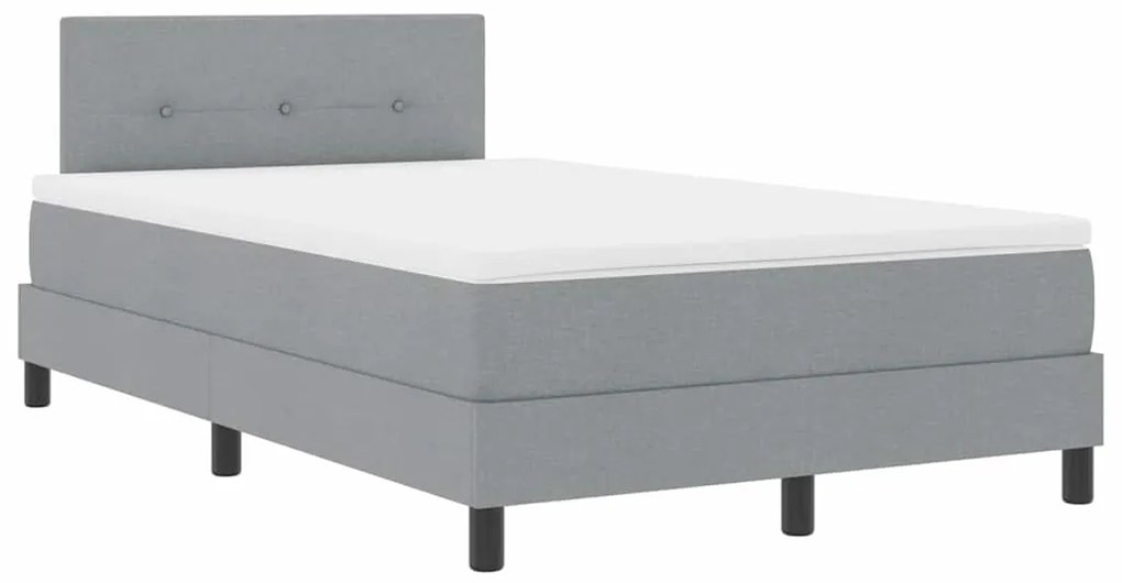 Cama Box com Colchão Cinza Claro 120x200 cm Tecido