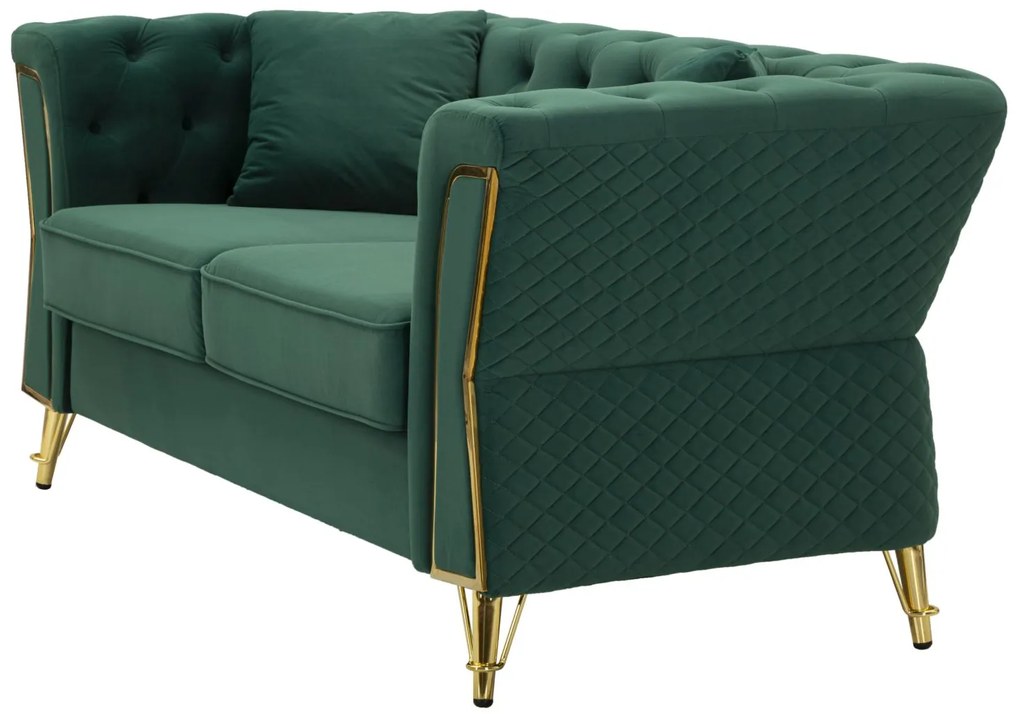 SOFÁ EMY VERDE COM ALMOFADAS 162X83X76 CM