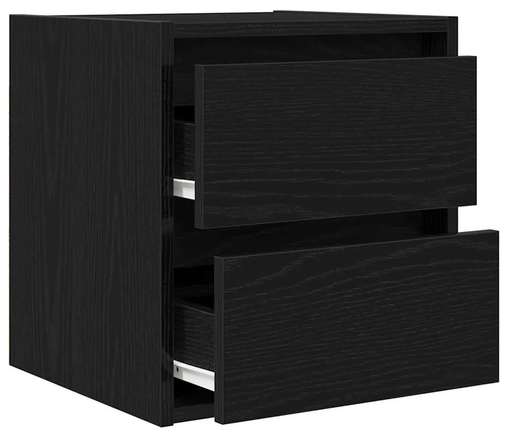 Mesa de cabeceira de parede 38x34x40 cm carvalho preto