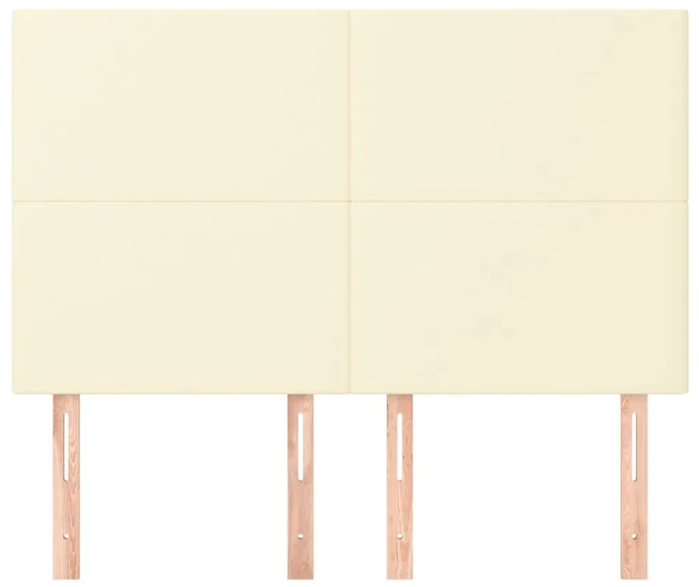 Cabeceira de cama 4 pcs couro artificial 72x5x78/88 cm creme
