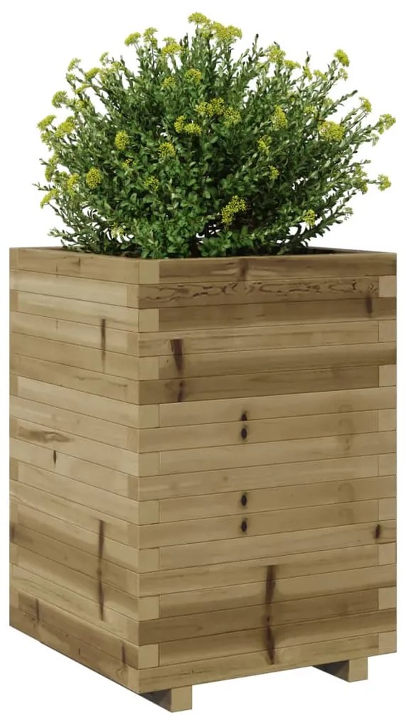 Vaso/floreira de jardim 50x50x72,5 cm madeira pinho impregnada