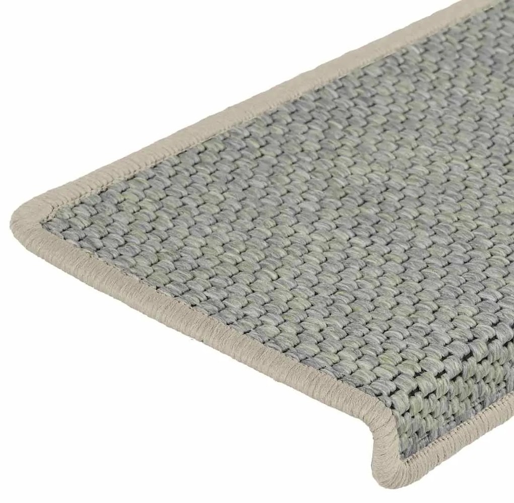 Tapetes escada adesivos aspeto sisal 30 pcs 65x21x4 cm verde