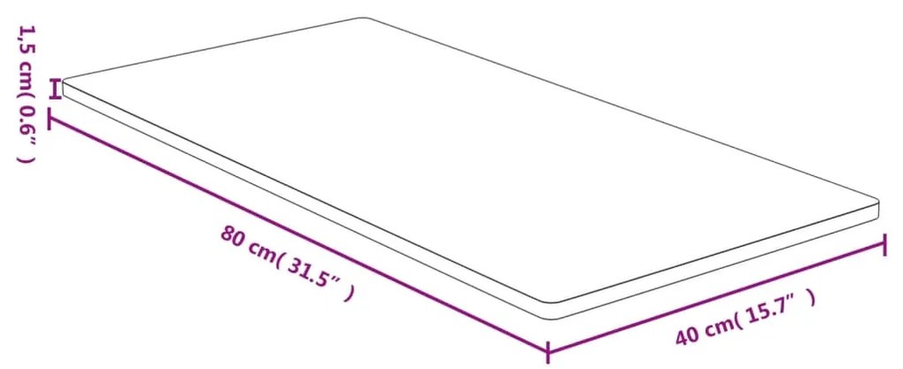 Tampo de mesa 40x80x1,5 cm bambu