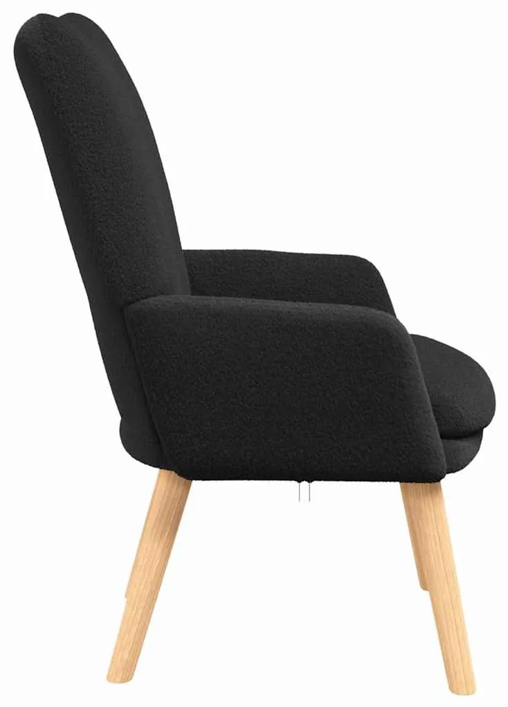 Poltrona Relaxante vidaXL em Tecido com pelo Curto Preto
