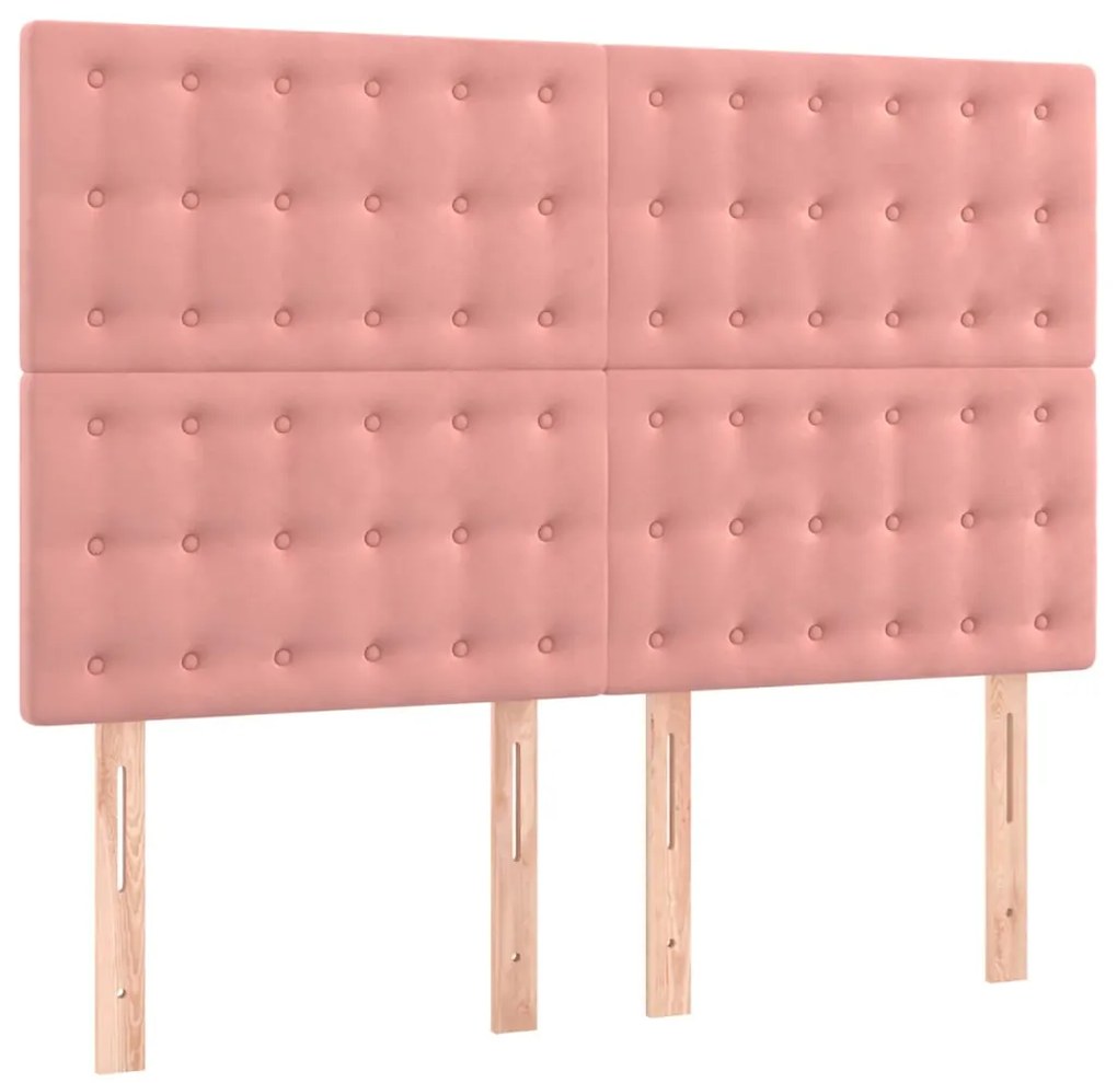 Cama com molas/colchão 140x200 cm veludo rosa