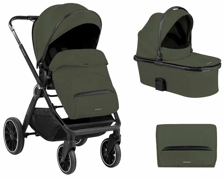Carrinho de bebé 2 em 1 com alcofa Tiffany 2024 Verde Militar