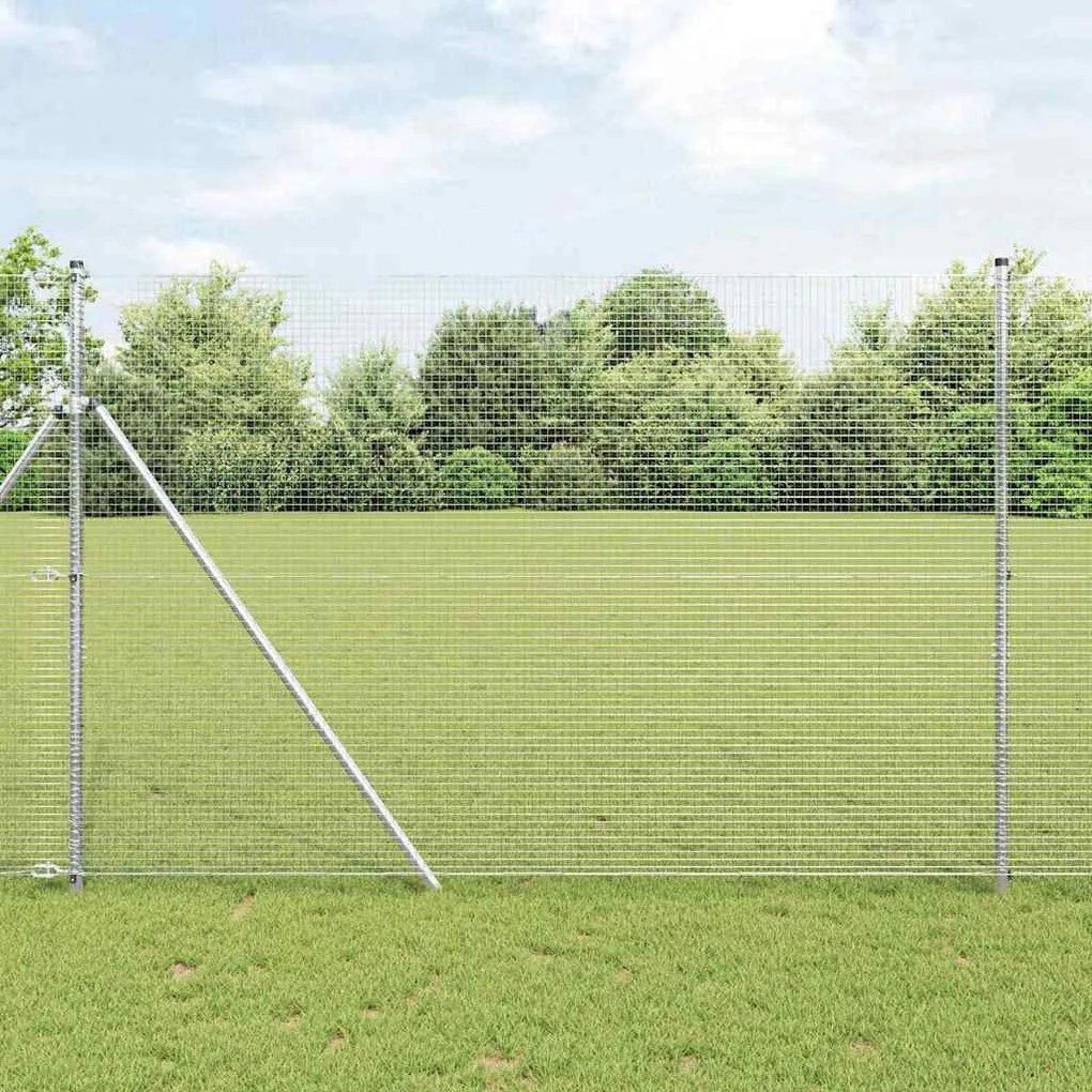 vidaXL Cerca de arame soldado 1,5x50 m em aço galvanizado
