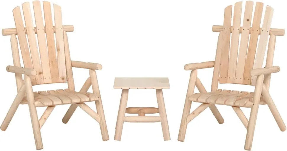 vidaXL 3 pcs conjunto lounge de jardim madeira de abeto maciça