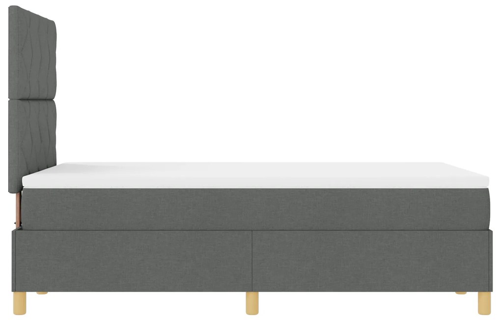 Cama Box Spring com Colchão Cinza Escuro 120x200 cm Tecido