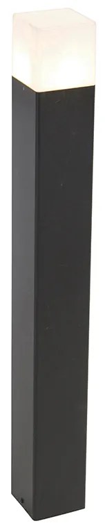 Candeeiro de pé para exterior preto com cúpula branca opala 70 cm - Denmark Moderno