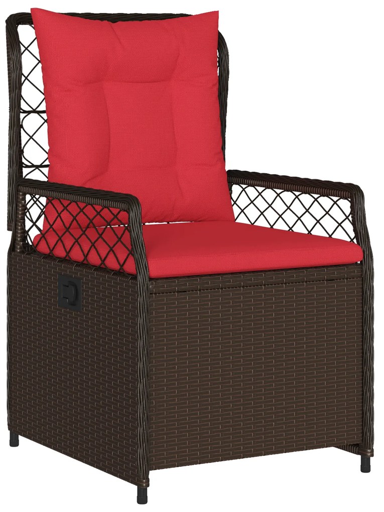 Conjunto de Jantar de Jardim de 7 Peças Rattan Poliéster Castanho