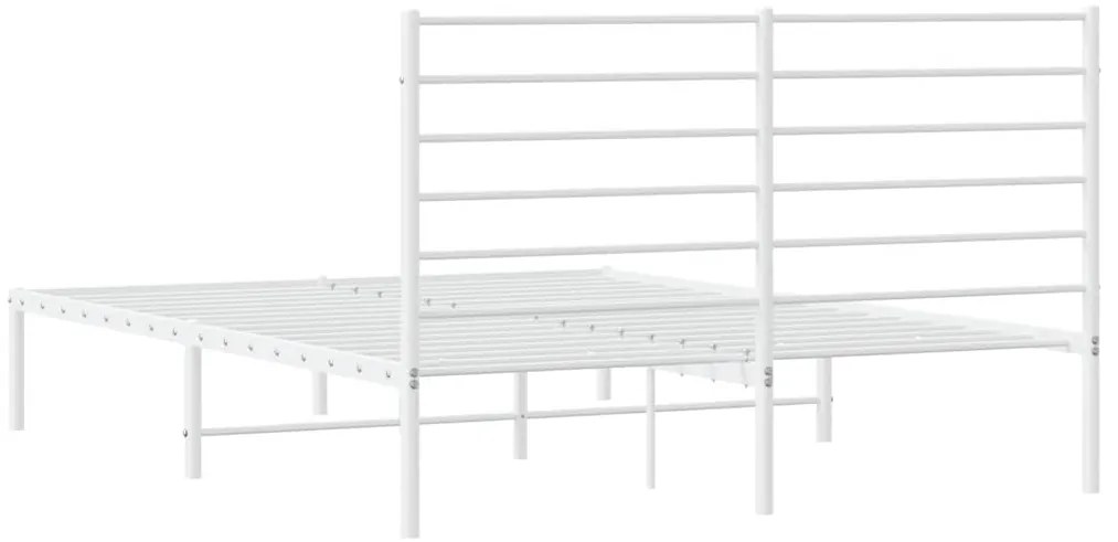 Estrutura de cama com cabeceira 150x200 cm metal branco